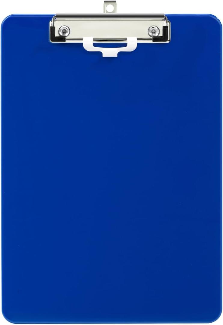 Deli Plastic Clipboard, Clipboards with Low Profile Clip, Standard A4 Letter Size Clipboard for Office, Nurses, Students, and Women, Size 12.4 9 Inch, Blue
