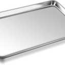 P&P CHEF 17.3 Inch Baking Cookie Sheet, Oven Pan Tray Stainless Steel Sheet Pan for Kitchen, Oven Bakeware for Multi Uses, Shiny Look & Dishwasher Safe, Healthy & Heavy Duty, 1Pc
