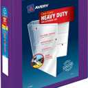 Heavy-Duty View 3 Ring Binder, 2" One Touch EZD Rings, 540-Sheet Capacity, 2.8 Inch Wide Spine, Great for Home, School Supplies, Office, or Organization Needs, 1 Purple Binder (79777)
