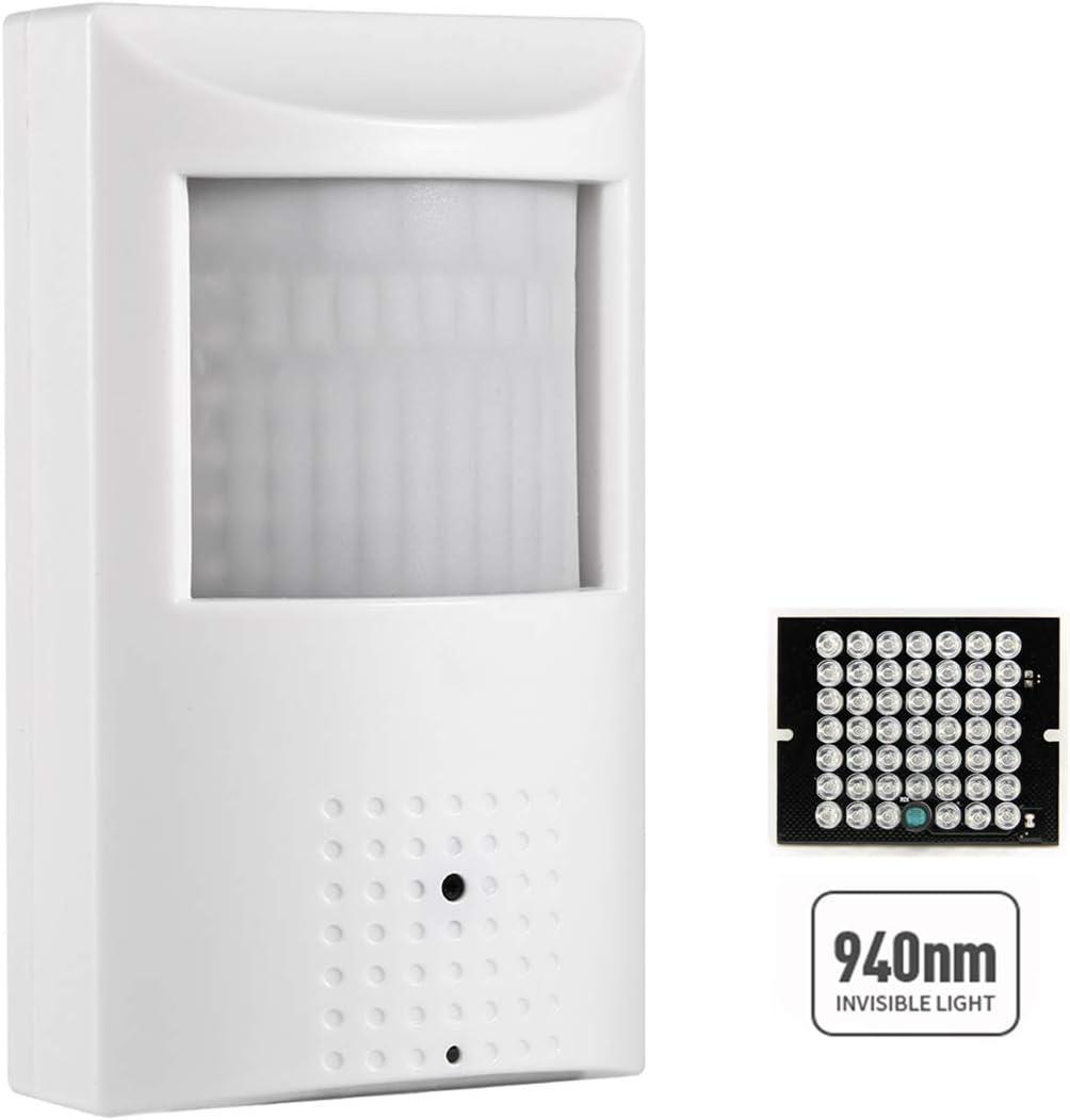 HD 5MP PIR 940nm Invisible LED POE IP Camera Built in Micro-Phone,3.7mm Lens 80 View Day and IR Night Vision CCTV Indoor Security Camera,P2P H.265 Motion Detection (IPIR-P-A-HS)