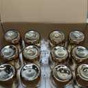 Tioncy 12 Pcs Painted Mason Jars for Table Glass Decorative Jars with 12 Light Strings for DIY, Wedding, Graduation, Bridal Shower, Housewarming, Home Decoration (Gold)