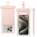 wellhouse Waterproof Phone Pouch, Waterproof Phone Case for iPhone 16 15 14 13 12 Pro Max XS Samsung, IPX8 3D Cellphone Dry Bag Beach Essentials (1 Pack - Pink8.0, 8 inch)