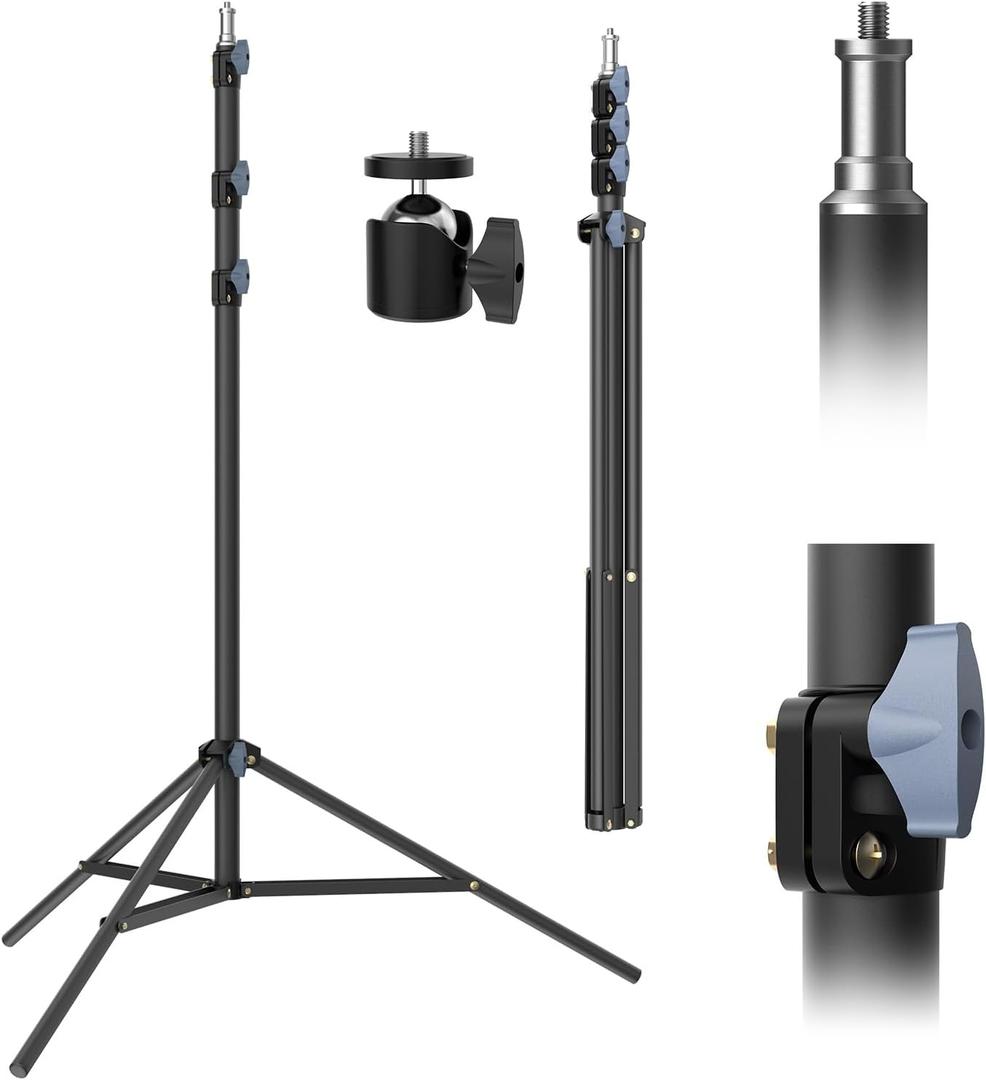 Photography Light Stands 118"/10ft/300 cm: LEORFI Heavy Duty Light Tripod Stand - Aluminum Lighting Stand - Photo Video Tripod Stand - with 1/4" Screw for Studio - Live Streaming Ring Light Reflectors