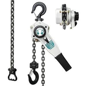 TOYO Lever Chain Hoist 1750Lbs 10ft,Chain Come Along 0.8T 10Ft Ratchet Chain Puller Hoist Alloy Steel G80 Chain 2 Heavy Duty Hooks for Building Warehouse Automotive Garages Machinery (1750LB 10FT)