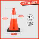 RoadHero Orange Traffic Safety Cones 18 Inch with Weighted Base, 4 Pack