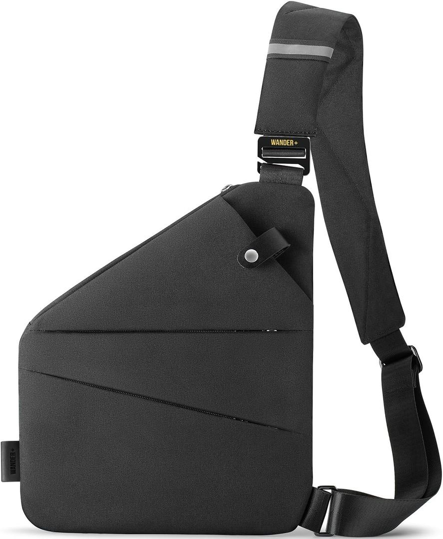 WANDER PLUS Anti Theft Crossbody Travel Bag for Women Men, Multi-Pocket Crossbody Bag, Slim Sling Bag
