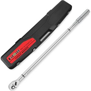 Leolee Torque Wrench 3/4-Inch Drive(100-650 ft-lbs/135-880Nm), Industrial Adjustable Torque Wrench Set with Torque 3% Accuracy, Precision Mechanic Tools for Oil Rigs, Trucks & Off-Road Equipment (100-650ft-lb)