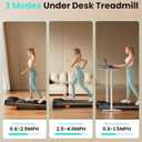 Walking Pad, Under Desk Treadmill with Incline for Home Office 2.5HP Portable Walking Treadmill with 265 Lbs Weight Capacity Walking Machine, Remote Control, LED Display (Black Orange)