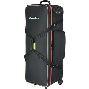 MagicLine Photo Studio Trolley Case with Side Pocket 39.4"x14.6"x13"/100x37x33 cm, Rolling Camera Case Bag, Carrying Bag with Wheels for Light Stands,Tripods,Flashes,Telescopes