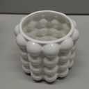 Bubble Vase, White Ceramic Vase, Small Short Vase, Ceramic Flower Vases for Home Decor, Decorative Vases for Living Room, Bedroom, Office, Shelf, Coffee Table, 5 Inches (Medium)