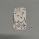 NITITOP Compatible with iPhone 15 Pro Max Case Cute Flowers Floral Plant Pattern for Women Girls Trendy Slim Fit TPU Bumper Silicone Shockproof Full Camera Protection Cover - Black and White