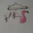 Blue Handworks Flamingo Glass Chime, Sandblasted Glass and Found Wood Handcrafted Wind Chime (Pink)