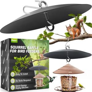 [Solid Steel]16-Inch Hanging Bird Feeder Baffle, Metal Squirrel Baffle for Bird Feeder Pole, Squirrel Proof Baffle Dome Baffle Weather Guard, Bird House Guard for Outdoor Shepherd's Hook, Hummingbird