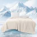 MASVIS Cooling Blankets for Hot Sleepers, Luxury Lightweight Cozy Soft Throw for Night Sweats Double Sided Breathable Blanket for Bed Couch Sofa, Q-Max 0.4 Cold Tech Ice Blanket, King(108"x90"), Beige