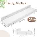 Suzile 2 Pcs Scalloped Shelves Wall Floating Shelves Set for Room, Bathroom, Bedroom, Cute Room Decor Aesthetic and Books, Toys, Photo Frames Storage(23",White)