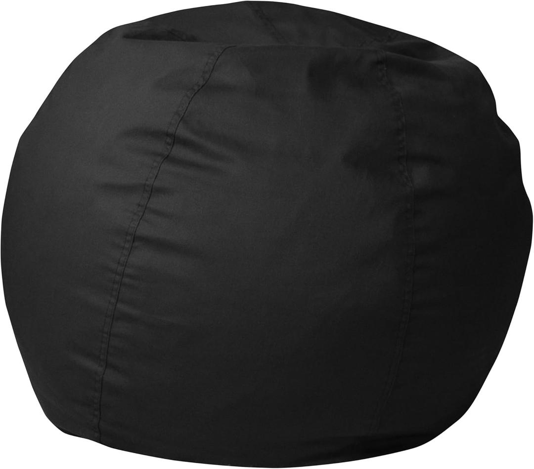 Flash Furniture Dillon Small Solid Black Bean Bag Chair for Kids and Teens, d-22 in