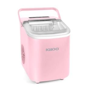 Igloo 26-Pound Automatic Self-Cleaning Portable Countertop Ice Maker Machine with Handle, Pink