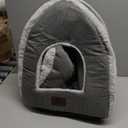 cat beds for Indoor Cats, Foldable cat Bed cave, cat House with Washable Cushions, cat Bed for Kittens, Small Pets, cat Tent, Soft and Warm Indoor cat House (Grey, M(15 x 15 x 15 Inch)) (M(15 x 15 x 15 Inch), Grey)