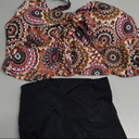 Yonique Women 2 Piece Flowy Tankini Swimsuits with Boyshorts V Neck Swim Tank Tops Bathing Suits Modest Swimwear (X-Large, Mandala)