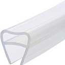 8 Ft Glass Door Seal Strip, Soft Shower Door Shower Silicone Seal Strip for 3/8 inch Glass（U）