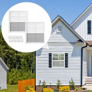 2 Pack Shed Windows, 24'' x 27'' Household Windows with Tempered Glass and Fiberglass Screen for Shed, Flush Mount Sliding Window for Chicken Coop, Playhouse, Garage, White