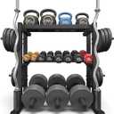 Jusgym Dumbbell Rack Stand Only, 3 Tier Adjustable Height & Angle 1100LBS
H-Shaped Stable Frame & Space-Saving Design, Heavy Duty Weight Rack for Home Gym, Fits Dumbbells Kettlebells & Weight Plates