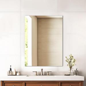 Mirrorons Frameless Mirror, Wall Mirror 18" x 24", Modern Rectangle Bathroom Mirrors for Wall with Polished Edge, Horizontally or Vertically. Upgraded Shatterproof Mirror, Entryways, Bathroom, Gym. (18"L x 24"W, Right Angle-upgrade)
