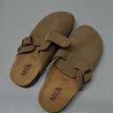 MIA Women's Carin Closed Toe Buckle Clogs, Taupe, Size 7