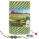 Electric Fence Polybraid 1/4" Rope 1000Ft (305m) - 6 x Tinned Copper Strands for Superior Shock - Heavy Duty Polyrope Braided - Premium Horse Wire Fencing Highly Visible - UV Rust Corrosion Resistant
