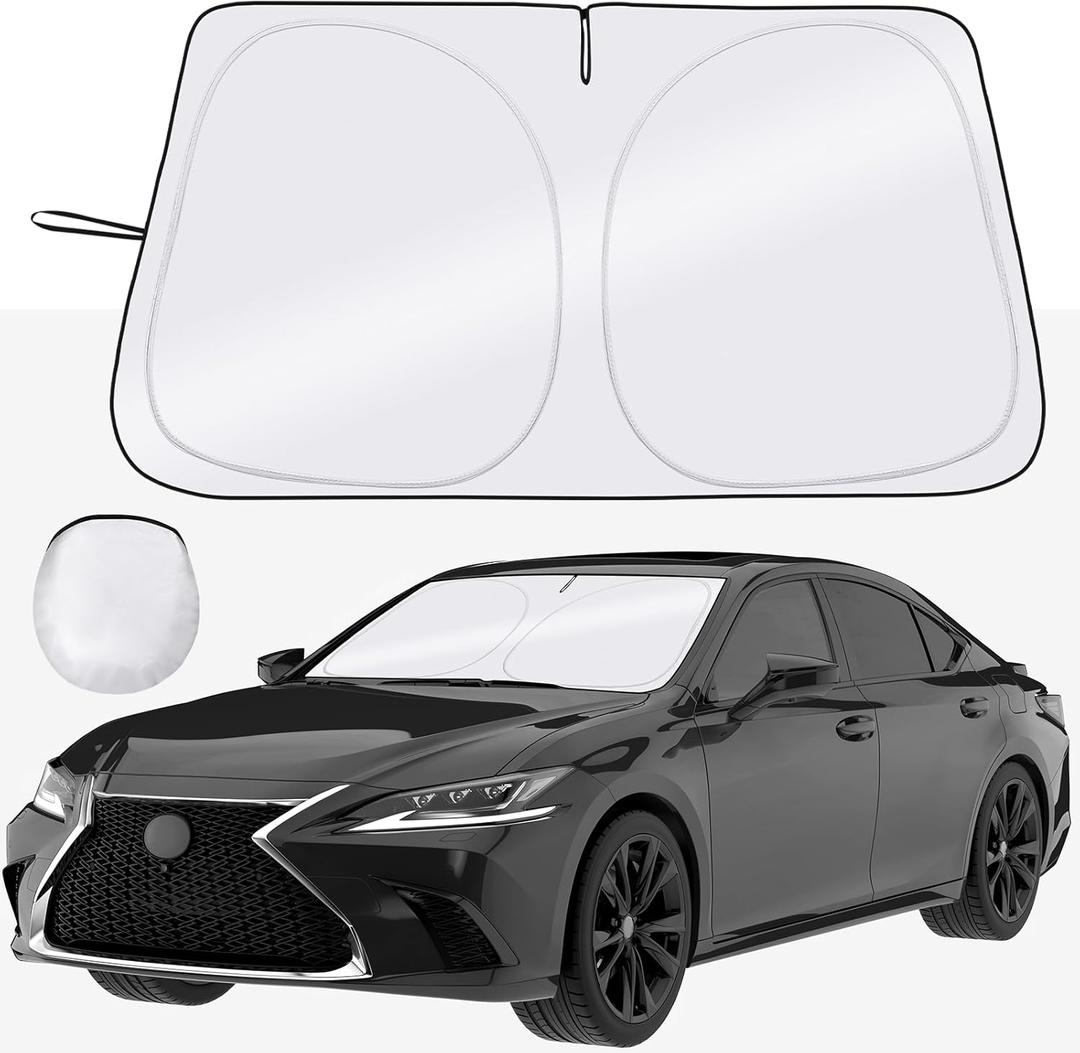 Windshield Sun Shade - Car Sun Shade Windshield, Reflector Sunshade Offers Ultimate Protection for Car Interior (Large (63x34 inch))