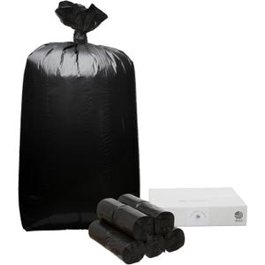 Top Knot Bags 55 Gallon Garbage Trash Bag 38X58" 1.2 Mil Black 100 Count Can Liner Bulk 56 Gallon 57 Gallon 58 Gallon 59 Gallon 60 Gallon 55-60 Gallon Made in USA