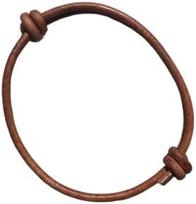 3 mm Men Genuine Leather Bracelet - Handmade Adjustable Cuff, Mens Minimalism Leather Wrap Wristband, Simple Accessories, Premium Leather, Women Gift To Boyfriend, Pulsera Hombre (Distressed)