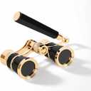Opera Glasses Binoculars,3X25 Theater Binoculars with Foldable Handle for Adults Kids Women,Small Portable Opera Glasses for Theater and Concert Viewing (Black with Handle)