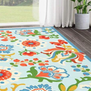 HEBE Floral Area Rug 6'x9’ Large Living Room Rug Boho Rugs for Bedroom Non Slip Washable Dining Room Mat Soft Throw Rug Indoor Floor Carpet for Nursery Kids Room Entryway