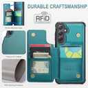 Vinich for Samsung Galaxy S26 Plus Wallet Case with Card Holder, RFID Blocking Credit Slots Kickstand Shockproof Phone Cover for Women Men, Bluish Green