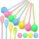 Lonfliness 24 Pack Games Spoon Relay Race Toy Set Easter Rabbit Ball and Spoon Race Game for Friends Family Reunion Indoor Outdoor Lawn Activities Carnival for Summer Holiday Party Supplies Favors