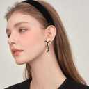 Gold/Black Bow Drop Earrings for Women Ribbon Earrings Bowknot Earrings