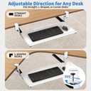 Keyboard Tray Under Desk - Full Metal Slide Out Holder, Rust-Resistant & Scratch-Proof, Double C-Clamps, 26x13" Tray for L Shape/Regular Desks, Standing/Sitting Workstation(White-B)