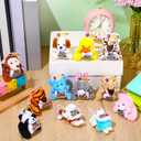 36 Pcs Back to School Mini Plush Animals First Day of School Stuffed Animal Keychains Bulk Small Plush Keychains with Pencil and Sign for Gift Party Favors Supplies Filler