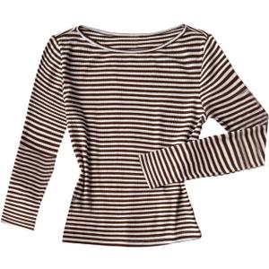 RoseSeek Girl's Striped Ribbed Knit Tops Crew Neck Long Sleeve T Shirts Y2k Tops Fall Outfits, 10Y
