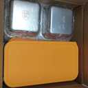 FoldTier 8 Pack 2-Compartment Stainless Steel Snack Containers Include 8 Silicone Lids and 8 Box Bodies Reusable Stackable Box for Adult Work, Travel & Camping 7.9 x 4.1 x 1.6 Inch (Rainbow)