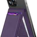 ExtreLife For Magsafe Wallet, Works with Apple Find My, Strongest Magnetic Wallet for iPhone 17/16/15/14/13/12 Series, WalletTracker with Adjustable Stand, 6 Cards Holder, Vegan Leather, Purple