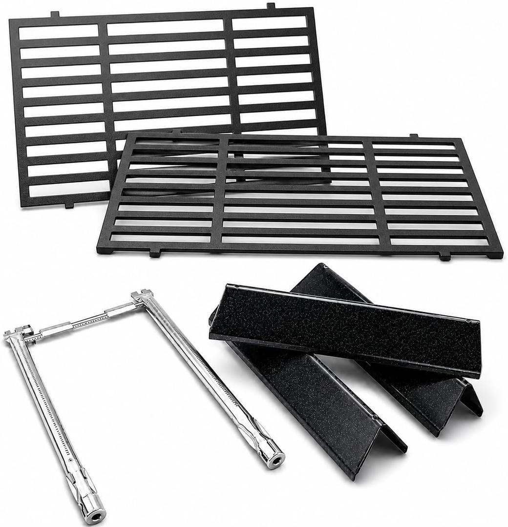 Uniflasy Spirit E210 Grill Parts for Weber, 7635 Flavorizer Bars, 69787 Burner Tubes & 7637 Grill Grates, Fits Weber Spirit 200 & GS4 Spirit II 200 Series Front Control, E/S-210 E/S-220