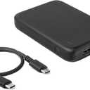 Amazon Basics Slim Portable Charger Power Bank with LED Display, 10,000 mAh, Black