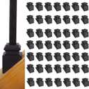Iron Baluster Shoes - Slant Shoe with Screw - for Use with 1/2" Square Balusters - Set of 50 (Satin Black)