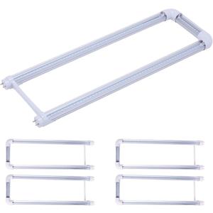 4 Pack T8 U Bend LED Tube Light,LED U Shaped Bulbs,Shop Light,Office Light 2x2FT 24W(50W Equivalent),6000K Daylight White,G13 Base Dual-End Powered,Ballast Bypass,LED Bulb Clear Cover 100-277V