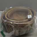 Lawei 3 Pack Wooden Bread Baskets, Wood Chip Picnic Basket with Handles, Handmade Woven Fruits Vegetable Storage Serving Basket Holder, Gift Packing Woven Basket, Flower Girl Baskets for Wedding