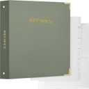 Aesthetic Recipe Binder with Waterproof Cover - The Perfect Recipe Book with Plastic Sleeves to Write in Your Own Recipes - Quality Blank Cookbook Binder, Cards incl. (Sage Green)
