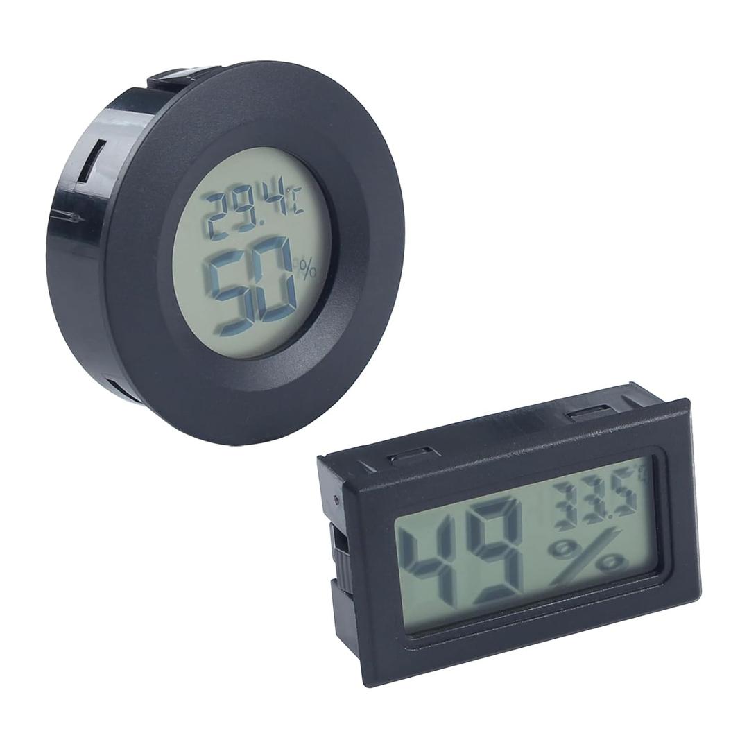 3D Printer Accessories Mini Circular and Square Hygrometer Thermometer Kit: Fahrenheit or Celsius Meter Digital LCD Monitor for DIY Enclosure Filament Spool 3D Printing Work Studio Workshop