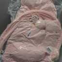 ANGELBLISS 5 in 1 Baby Play Gym Mat, Reversible Tummy Time Mat with 5 Sensory Toys for Stage-Based Developmental, Thick & Large Baby Activity Center from Newborn to Toddler (Pink)